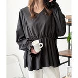 Vネックギャザーブラウス レディース 韓国 | Dewlily | 詳細画像7 