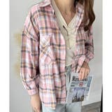 オーバーサイズチェック柄シャツ レディース 韓国 | Dewlily | 詳細画像12 