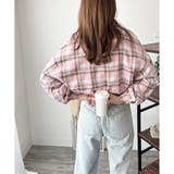 オーバーサイズチェック柄シャツ レディース 韓国 | Dewlily | 詳細画像14 