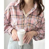 オーバーサイズチェック柄シャツ レディース 韓国 | Dewlily | 詳細画像3 