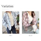 オーバーサイズチェック柄シャツ レディース 韓国 | Dewlily | 詳細画像5 