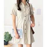 ホワイト | 半袖ミニシャツワンピース 夏トップス 半袖 | Dewlily