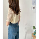 ラウンドネック半袖レースシャツ レディース 韓国 | Dewlily | 詳細画像11 