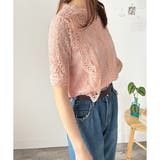 ラウンドネック半袖レースシャツ レディース 韓国 | Dewlily | 詳細画像17 