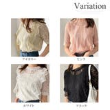 ラウンドネック半袖レースシャツ レディース 韓国 | Dewlily | 詳細画像5 