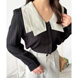 シワ加工セーラーカラーブラウス ブラウス 軽やか | Dewlily | 詳細画像3 