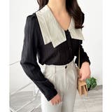 シワ加工セーラーカラーブラウス ブラウス 軽やか | Dewlily | 詳細画像4 