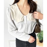 ホワイト | シワ加工セーラーカラーブラウス ブラウス 軽やか | Dewlily