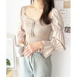 シャーリングパフスリーブトップス 韓国 ファッション | Dewlily | 詳細画像2 