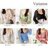 シャーリングパフスリーブトップス 韓国 ファッション | Dewlily | 詳細画像5 