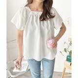 フレア半袖ギャザーブラウス レディース ふんわりシルエット | Dewlily | 詳細画像12 