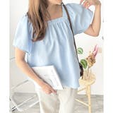 フレア半袖ギャザーブラウス レディース ふんわりシルエット | Dewlily | 詳細画像19 