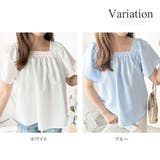 フレア半袖ギャザーブラウス レディース ふんわりシルエット | Dewlily | 詳細画像5 