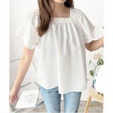 フレア半袖ギャザーブラウス レディース ふんわりシルエット | Dewlily | 詳細画像6 