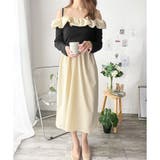 フリルオフショルダーワンピース レディース ロング丈 | Dewlily | 詳細画像2 