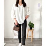 Vネックギャザーブラウス ブラウス 軽やか | Dewlily | 詳細画像10 