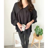 Vネックギャザーブラウス ブラウス 軽やか | Dewlily | 詳細画像19 