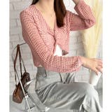 透かし編みねじりショートトップス 韓国 ファッション | Dewlily | 詳細画像3 