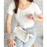 リボン付きショートニットトップス レディース 半袖 | Dewlily | 詳細画像13 