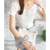 リボン付きショートニットトップス レディース 半袖 | Dewlily | 詳細画像14 