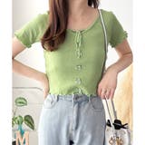 リボン付きショートニットトップス レディース 半袖 | Dewlily | 詳細画像18 