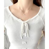 リボン付きショートニットトップス レディース 半袖 | Dewlily | 詳細画像29 