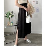 サテン風ロングスカート レディース 無地 | Dewlily | 詳細画像11 