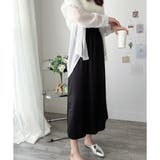 サテン風ロングスカート レディース 無地 | Dewlily | 詳細画像2 