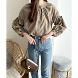 リラックスパフスリーブブラウス 体型カバー 長袖 | Dewlily | 詳細画像25 