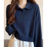 ショート丈ワッフル風ポロプルオーバー 韓国 レディース | Dewlily | 詳細画像16 