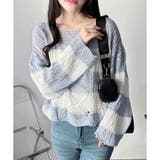 ワイドボーダールーズニットトップス 大人カジュアル ゆったり | Dewlily | 詳細画像13 