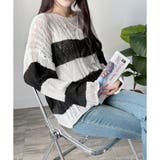 ワイドボーダールーズニットトップス 大人カジュアル ゆったり | Dewlily | 詳細画像24 