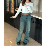 ラウンドネックメロウフリルリブニット 体型カバー 白 | Dewlily | 詳細画像12 