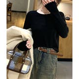 ラウンドネックメロウフリルリブニット 体型カバー 白 | Dewlily | 詳細画像19 