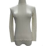 ラウンドネックメロウフリルリブニット 体型カバー 白 | Dewlily | 詳細画像20 