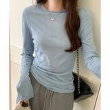 ナチュラルフィット長袖カットソー 体型カバー 無地 | Dewlily | 詳細画像3 