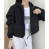 ショート丈ドロストフードジャケット マウンテンパーカー 体型カバー | Dewlily | 詳細画像17 