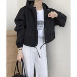 ショート丈ドロストフードジャケット マウンテンパーカー 体型カバー | Dewlily | 詳細画像19 