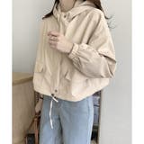 ショート丈ドロストフードジャケット マウンテンパーカー 体型カバー | Dewlily | 詳細画像2 