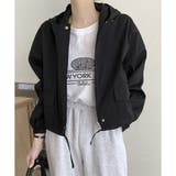 ショート丈ドロストフードジャケット マウンテンパーカー 体型カバー | Dewlily | 詳細画像3 