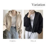 ショート丈ドロストフードジャケット マウンテンパーカー 体型カバー | Dewlily | 詳細画像5 