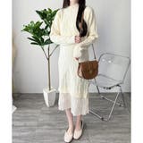 レースドッキングニットワンピース ワンピース ロング丈 | Dewlily | 詳細画像4 