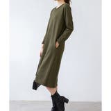 ナチュラルフィット裏起毛ワンピース ロング あったか | Dewlily | 詳細画像3 