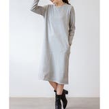 グレー | ナチュラルフィット裏起毛ワンピース ロング あったか | Dewlily