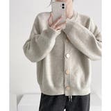 シンプルボタンニットカーディガン レディース 春秋冬 | Dewlily | 詳細画像14