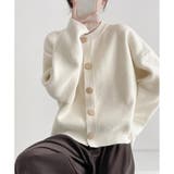 シンプルボタンニットカーディガン レディース 春秋冬 | Dewlily | 詳細画像16