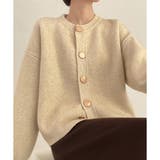 ベージュ | シンプルボタンニットカーディガン レディース 春秋冬 | Dewlily