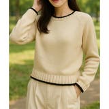 ラインカラーニットトップス レディース 春秋冬 | Dewlily | 詳細画像14