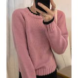 ラインカラーニットトップス レディース 春秋冬 | Dewlily | 詳細画像3