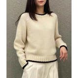 アイボリー | ラインカラーニットトップス レディース 春秋冬 | Dewlily